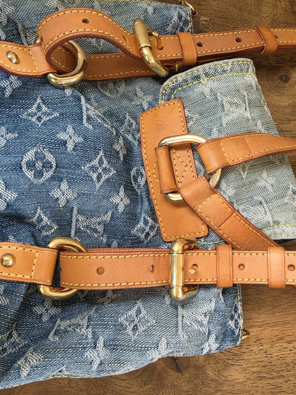 Louis Vuitton Blue Denim Mini Backpack with Vachetta Leather Trim